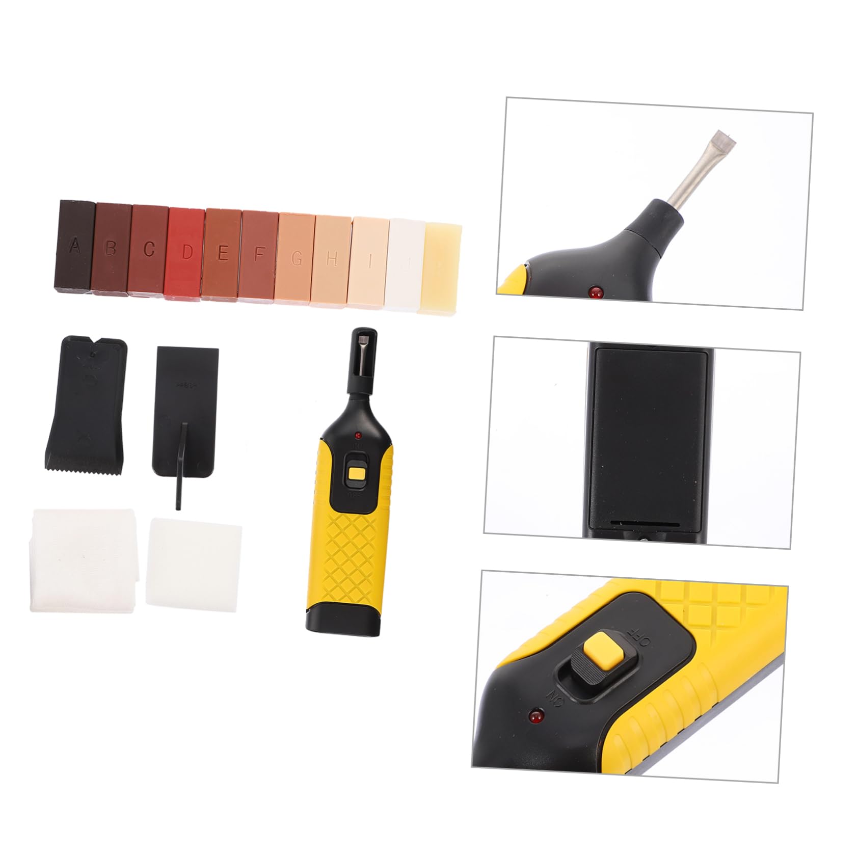 SECFOU 1juego Herramientas Para Reparación De Pisos y Muebles Kit De Accesorios Para Rellenar Grietas y Rayones Para Mantenimiento De Pisos Laminados