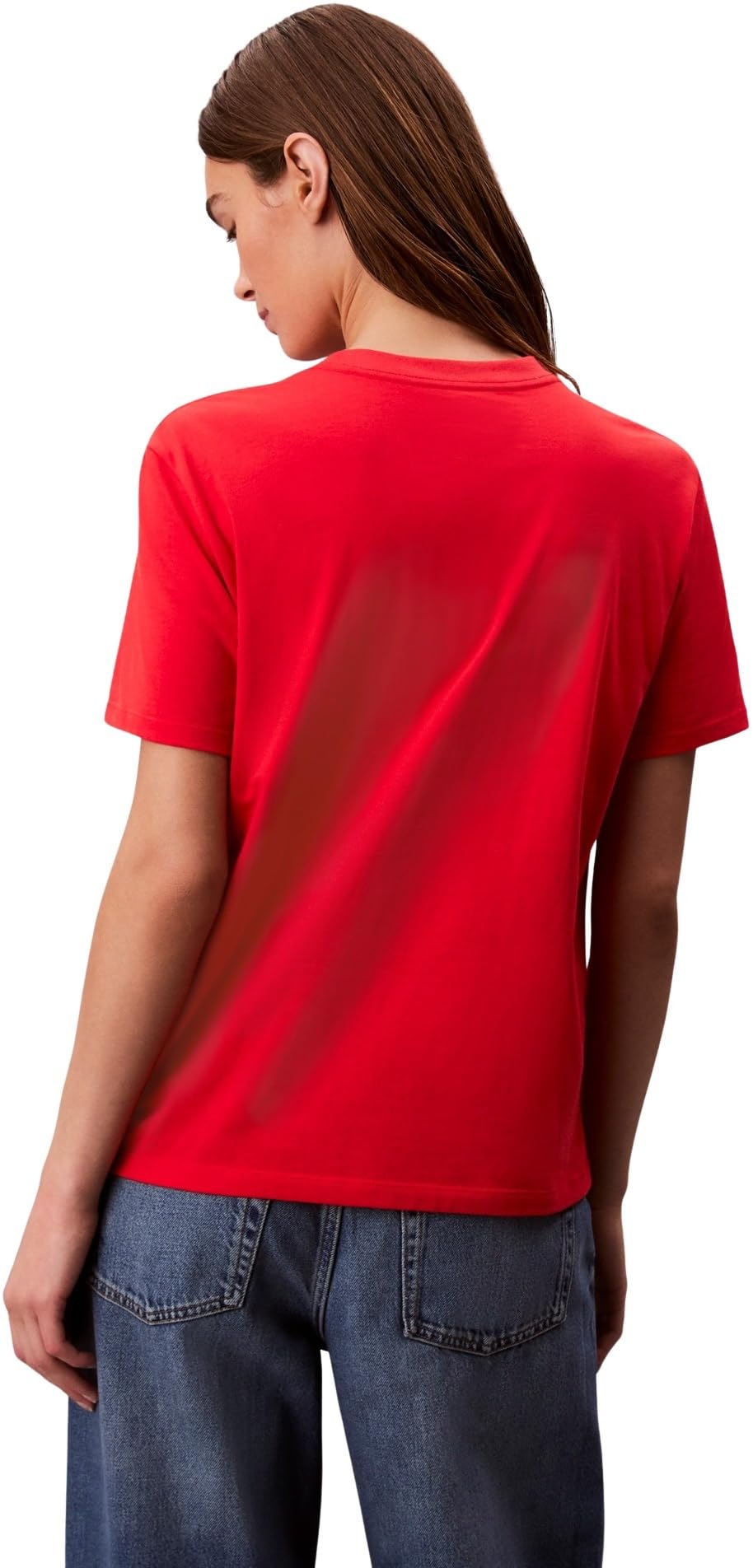 Calvin Klein Damen T-Shirt Kurzarm Classic Boxed Monogram mit Logo, Rot (Tuscan Terra Cotta), L – Ansicht 2