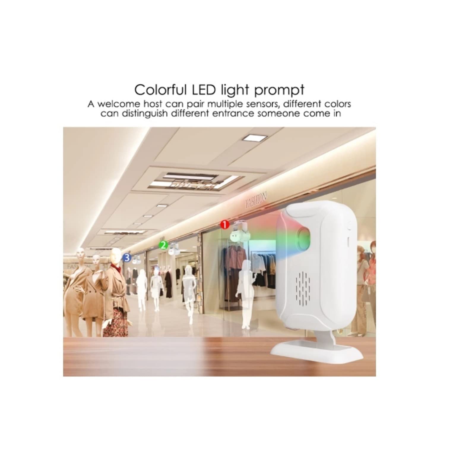 Allarme Smart, Suonerie Negozio Sicurezza domestica Campanello di benvenuto Sensore movimento IR wireless a infrarossi for porte Allarme for ingresso(Set 4)