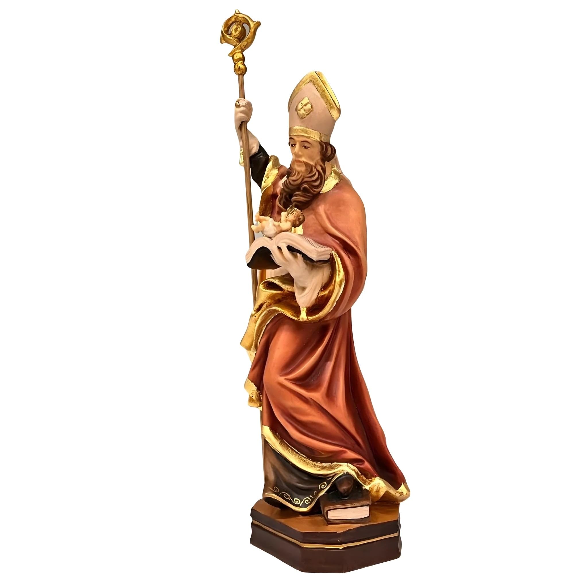 Vilfrido mit Jesuskind 60 cm handgefärbtes Holz in Gröden Krippenfigur