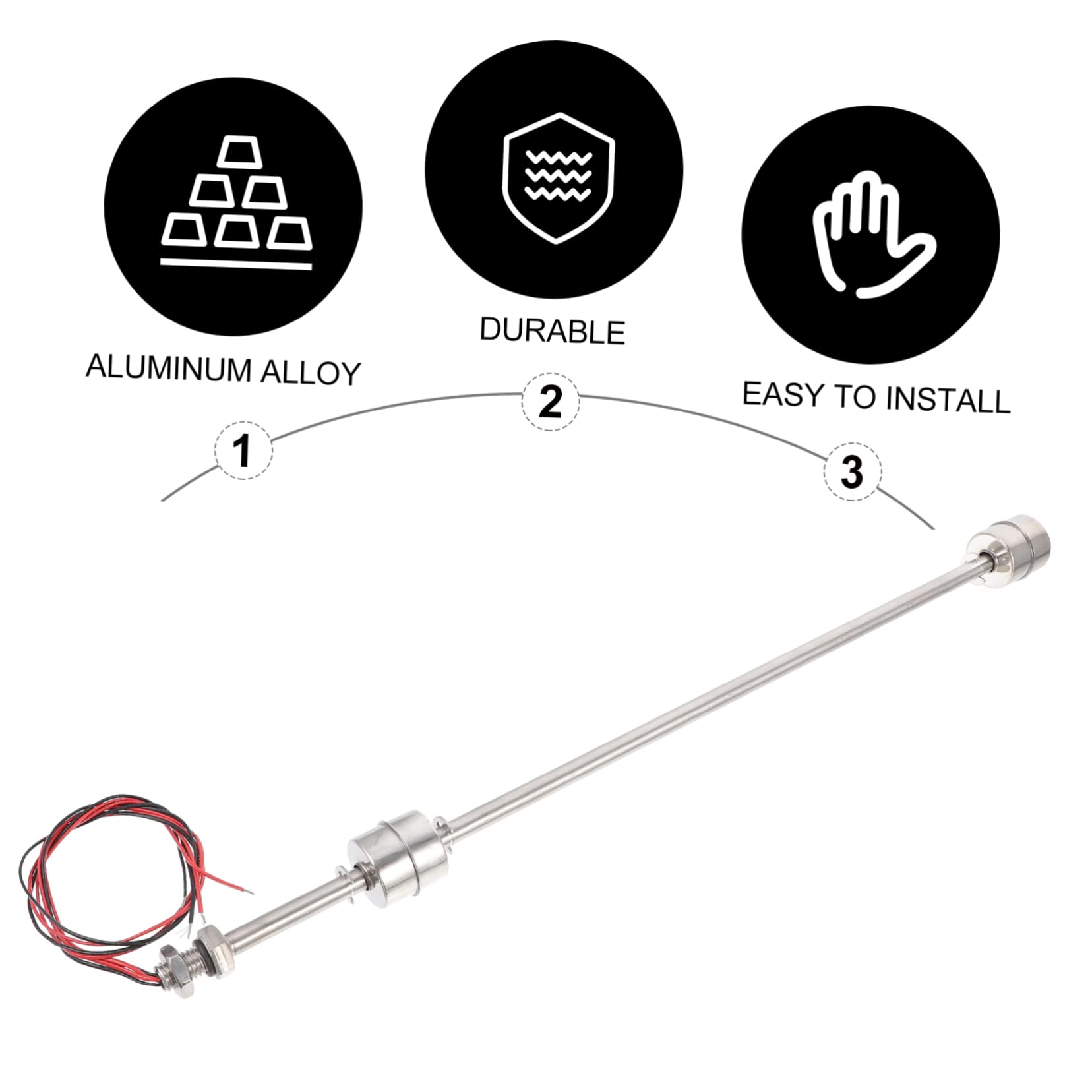 UPKOCH 2pezzi Sensore Di Galleggiante Acciaio Inox Per Serbatoi Monitoraggio Preciso e Affidabile Accessorio Per Acquari Funzione Pratica e Semplice