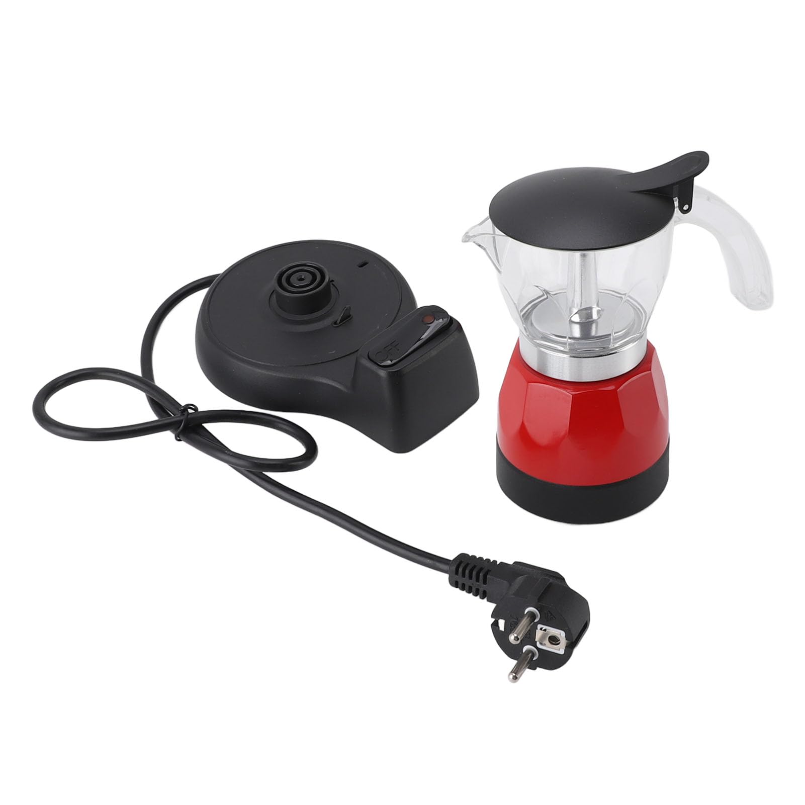 Cafetera Cubana, 150 Ml, 3 Tazas, Pequeña Cafetera Espresso Eléctrica Portátil Moka Pot, Cafetera Italiana de Aluminio a Prueba de Goteo con Filtro y Base Desmontable para Viajes