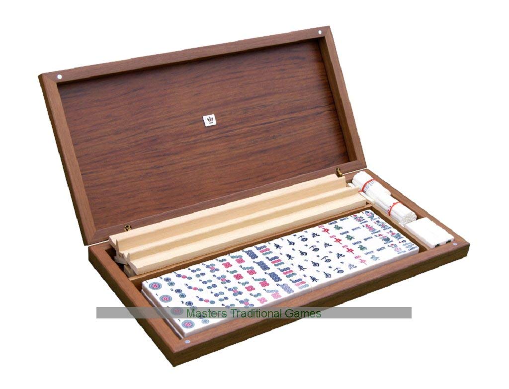 Luxury Grand Mah Jong (Mahjong) Set with Walnut Case (Chinese/English Set with 4 Jokers)