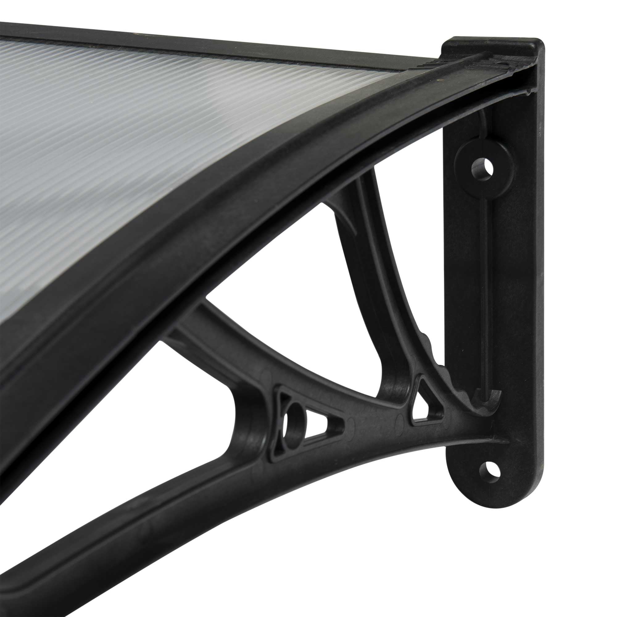 WERKA PRO Marquise en Polycarbonate Forme Arrondie 80 x 150 cm 5 mm Noir