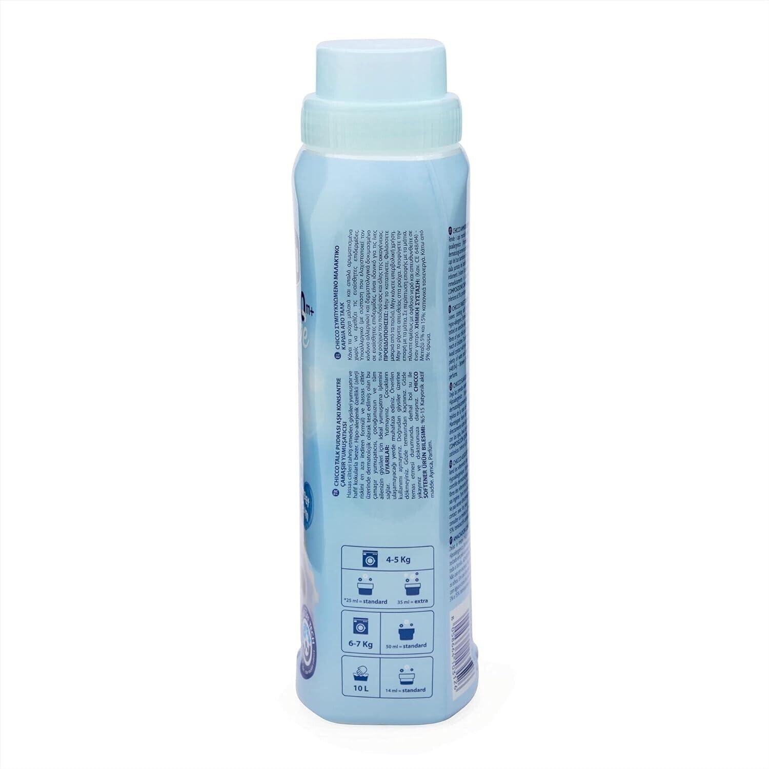 12x Chicco Sensitive Ammorbidente Concentrato Sweet Talcum, ideale per tutti i capi,ipoallergenico, senza coloranti, 30 lavaggi 750ml + Portachiavi Beni Culinari in Omaggio