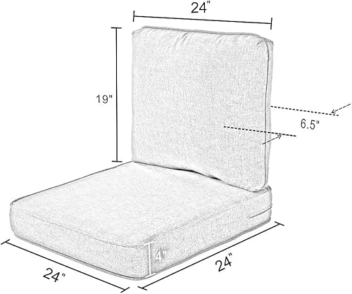 Miniatura 4 de Quality Outdoor Living - Cojín profundo para asiento y respaldo, 24 x 24 pulgadas, rojo, 4 pies cuadrados
