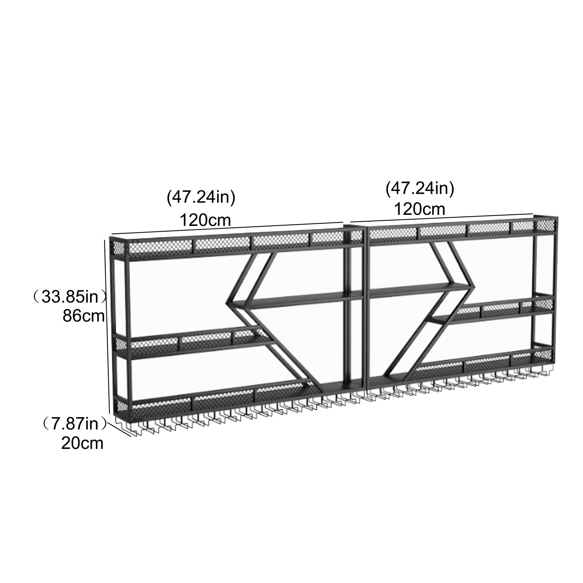 Porte Range Bouteille Mural avec Lumières Etagere Murale Cuisine Casier à Bouteilles Rangement Bouteille Meuble Bar avec Porte Verres Suspendu Meuble Mural Cuisine pour Comptoir de Bar Salon Cuisine(B