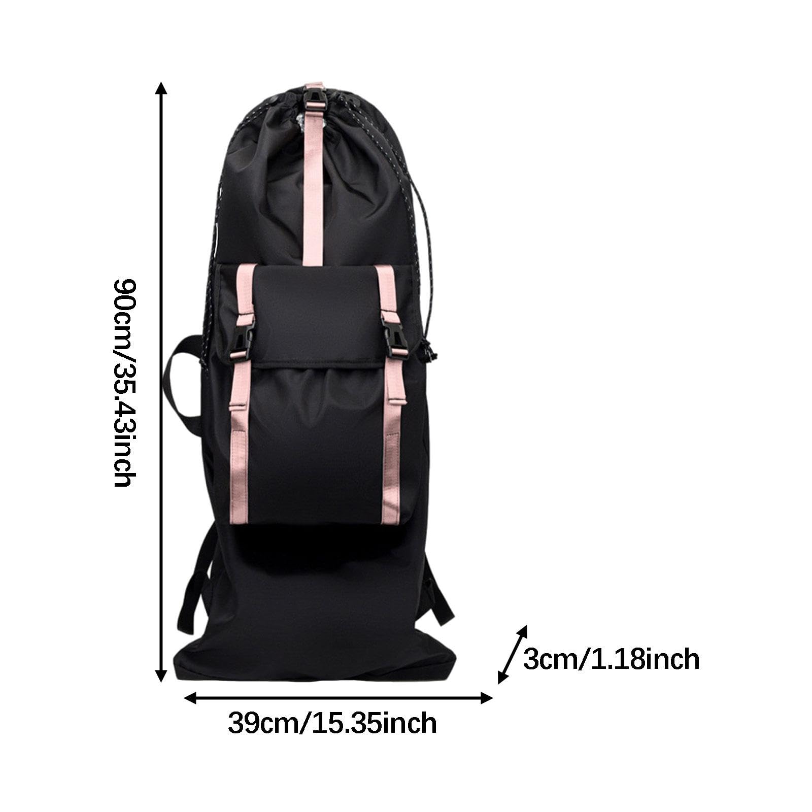 Sac à Dos pour Skateboard, Sacoche pour Longboard, Sac de Transport, Imperméable, Réfléchissant, Multifonctionnel pour Les, Les Activités de P, Rose