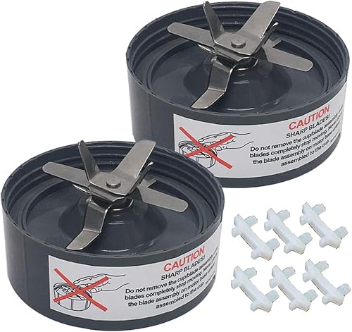 Joystar 2 piezas de repuesto actualizadas de Cross Pro Extractor Blade con alfombrilla de goma, compatible con licuadora NutriBullet serie NB102