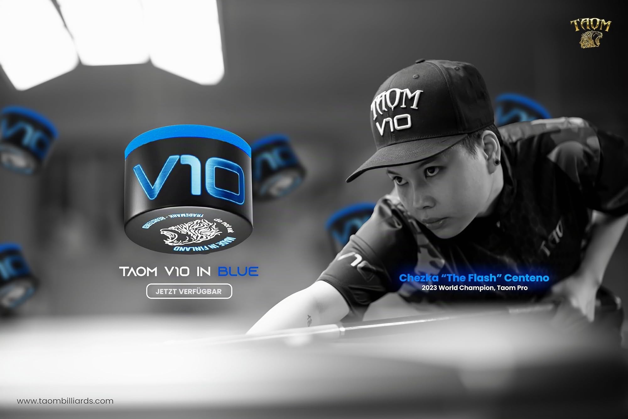 TAOM V10 Billard Billard Queue Premium Kreide blau