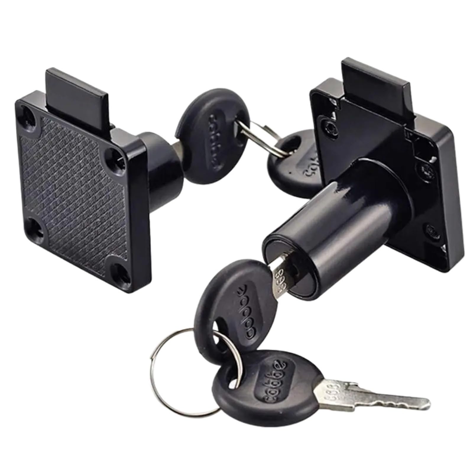 Desk Drawer Lock 2pcs Desk Drawer Lock Wardrobe Locks Cabinet Furniture Cam(Black)