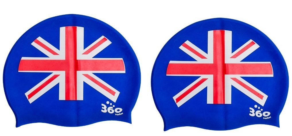 Union Jack UK GB Flag Patriotic Silicone Swimming Cap One Size Men Women Youth