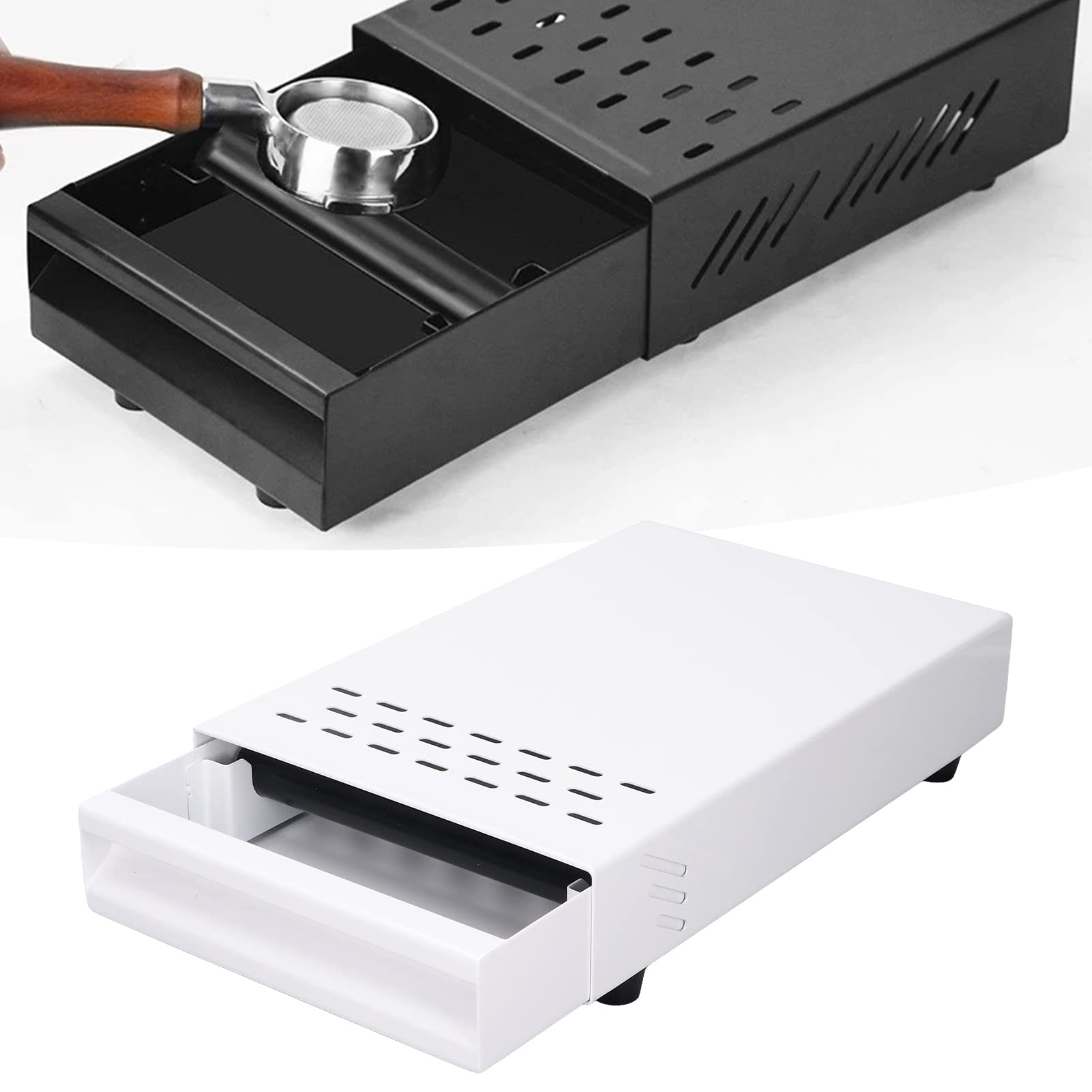 Knock Box per caffè, Scatola per Polvere per Residui di caffè con Cassetto Staccabile per Impieghi Gravosi per Ufficio (#1)