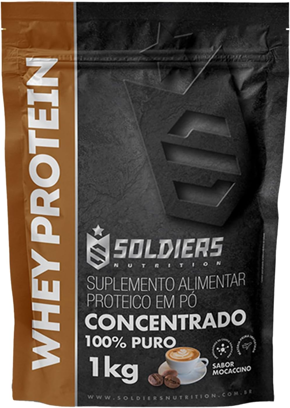 Whey Protein Concentrado 1Kg – Mocaccino – 100% Puro Importado – Soldiers Nutrition