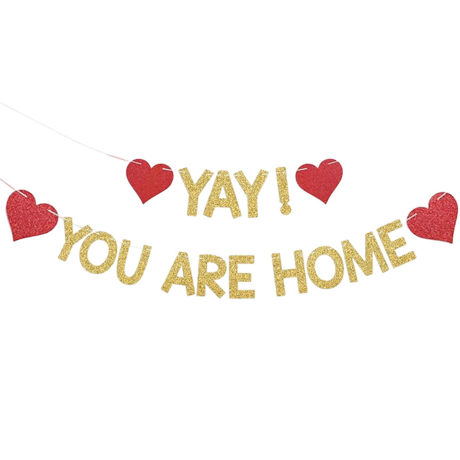 Golden Welcome Home Decorations, Welcome Home Banner for Military Homecoming Celebrations and Family Reunion Parties