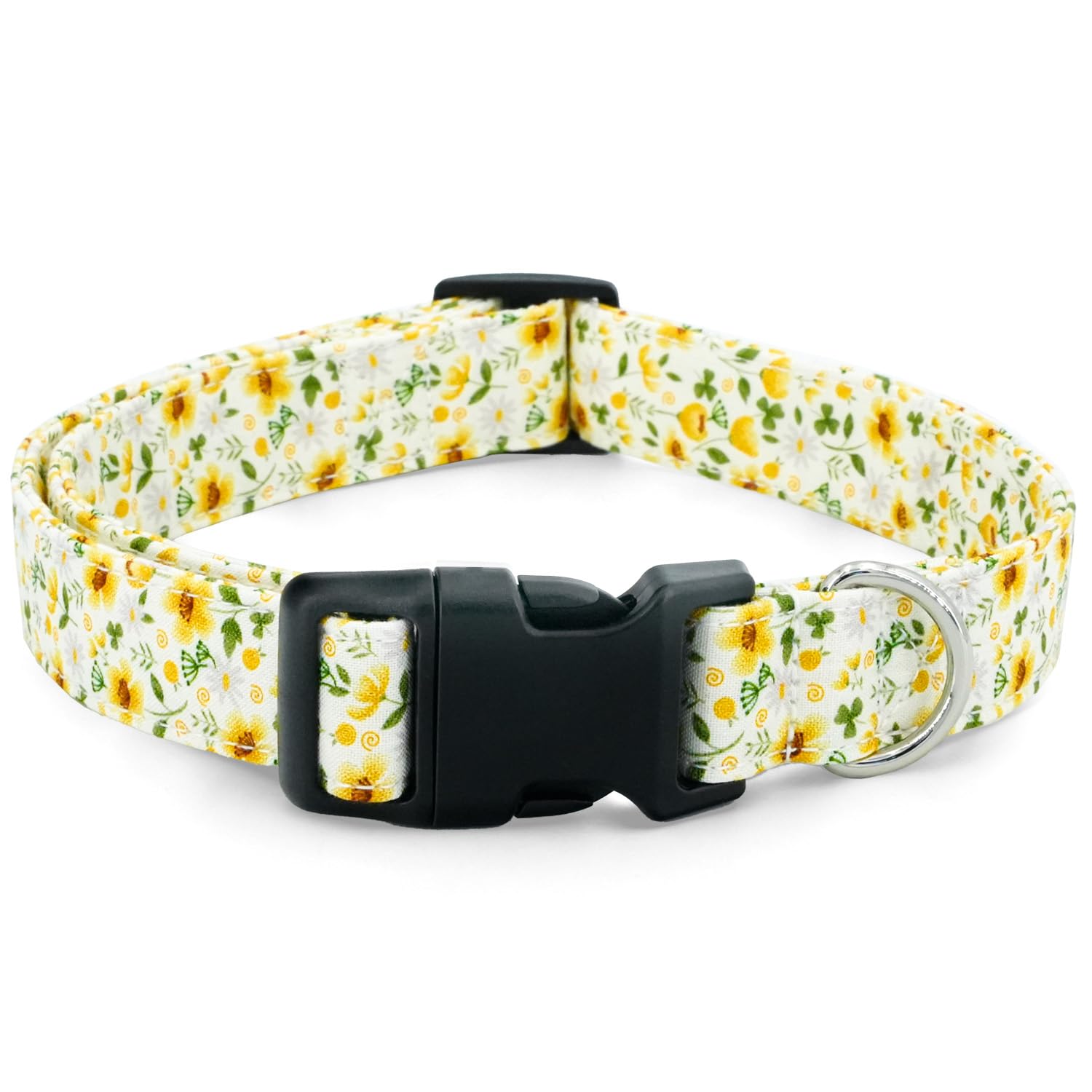 Tunkoo Daisy Flower Dog Collar, Cute Adjustable Floral Collar for Boy and Girl Dogs with Strong Plastic Buckle - for Small Medium Large Pets, L