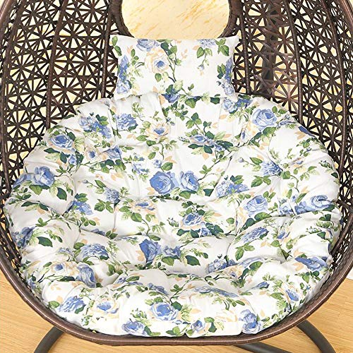 QJIAXING Egg Hammock Bird's Nest Basket Chair Cushions without Stand Solid Color Round Thick Removable and Washable Swing Cushion,color2,D105cm