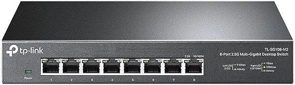 TP-Link TL-SG108-M2 - 8 Port Multi-Gigabit Unmanaged Network Switch, Ethernet Splitter, 𝟮.𝟱𝗚𝗯 Bandwidth, Plug & Play Desktop/Wall-Mount Fanless Metal Design