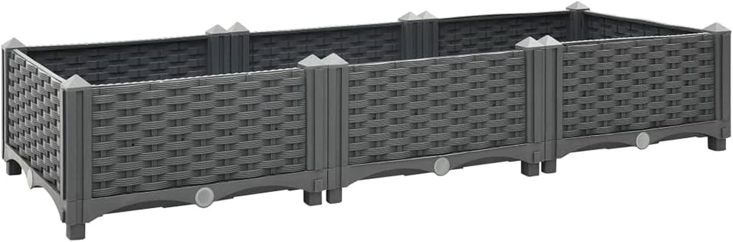 Tidyard Raised Garden Bed, Durable Polypropylene Planter Box 47.2 x 15.7 x 9.1 Inches for Outdoor Flowers Herbs Vegetables Planting