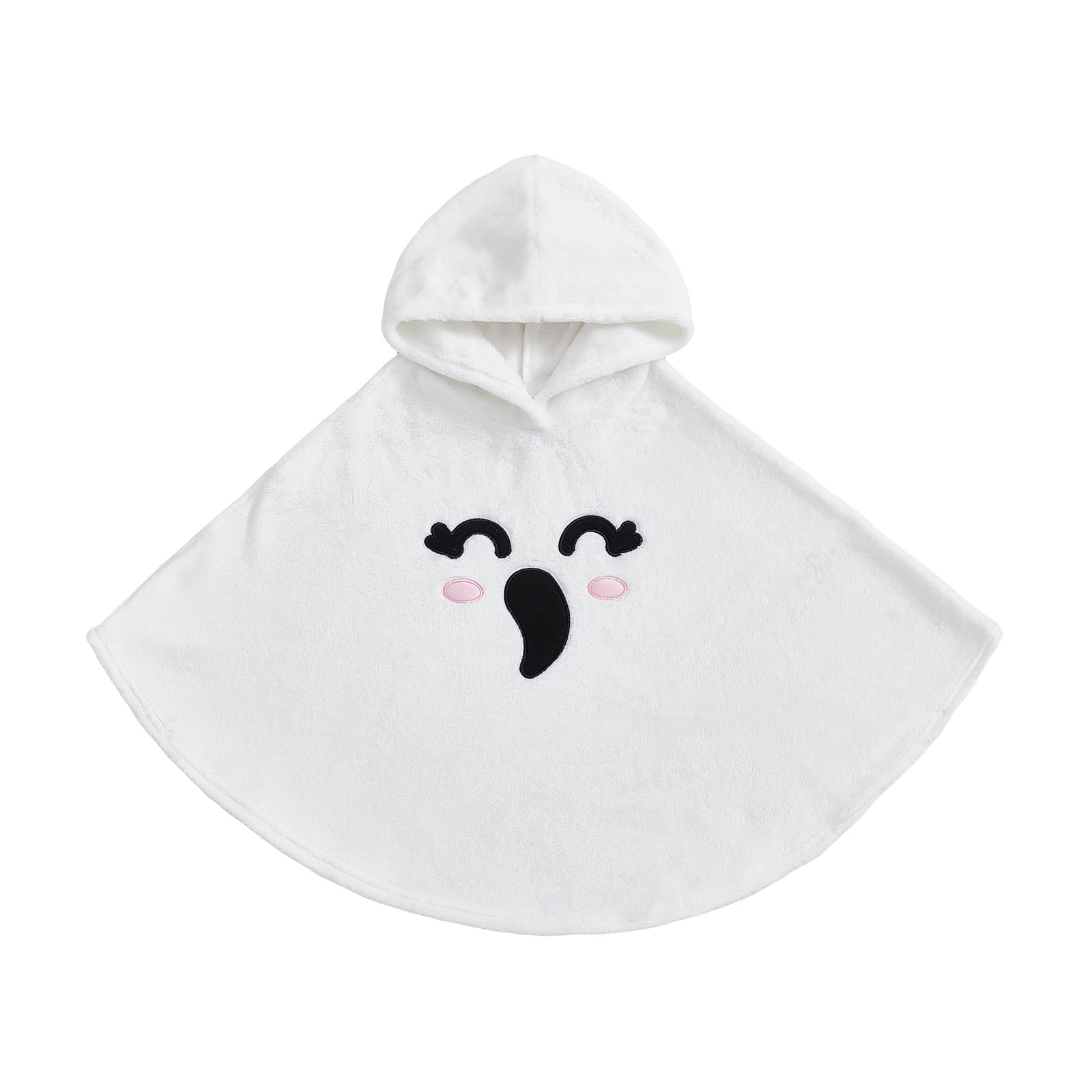MoKid Ssdwer Kids Toddler Boy Girl Halloween Costume Ghost Smile Embroidery Cloak Hooded Cape Poncho Fancy Party Cosplay Outfits (D White, 18-24 Months)