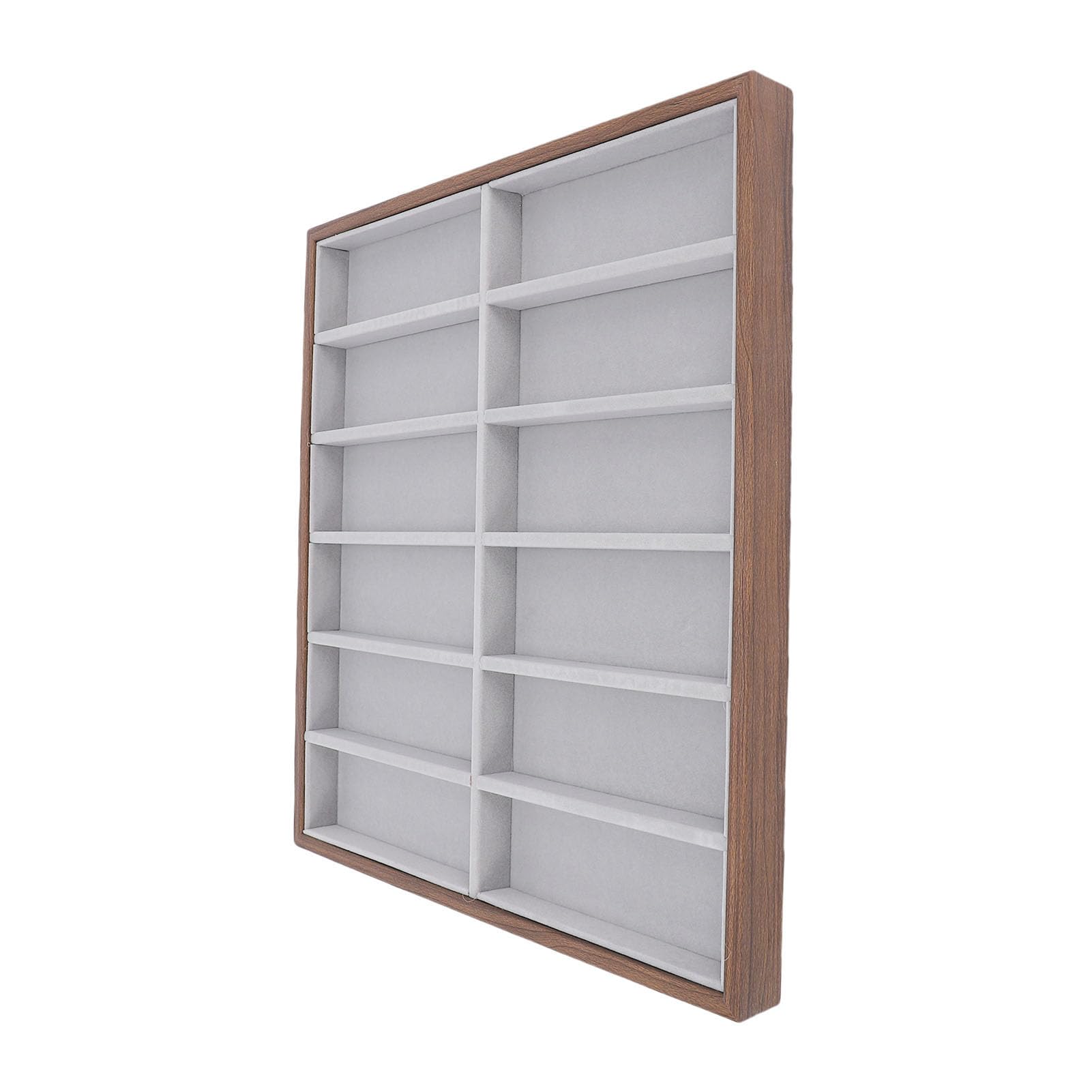 Brillen-Organizer-Tablett, Aufbewahrungsbox, Sonnenbrillen-Display für Brillen mit Holzmaserung