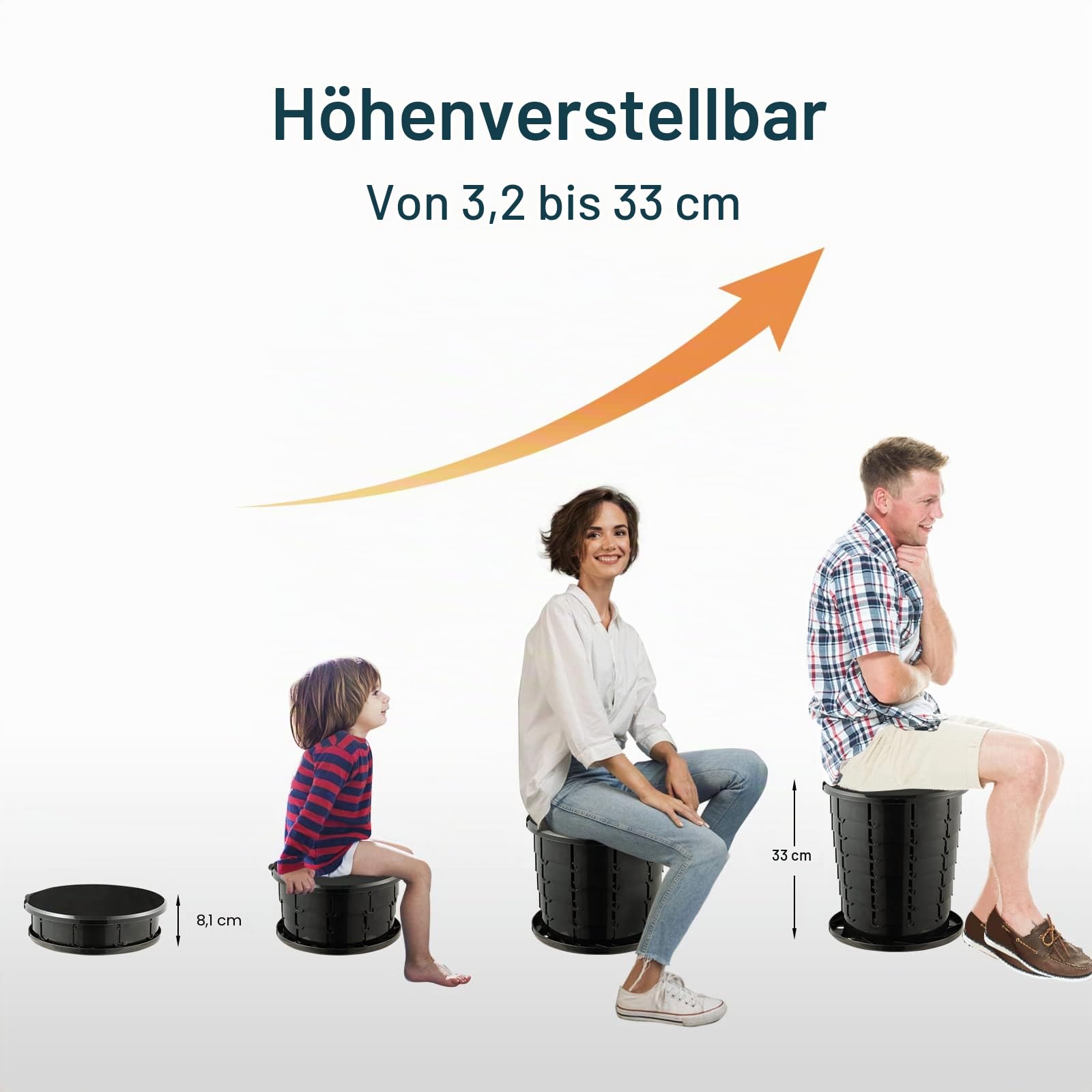 Triptips Reisetoilette, ausziehbar, tragbar, höhenverstellbar, für Erwachsene, Kinder, zusammenfaltbar, für Camping/Auto