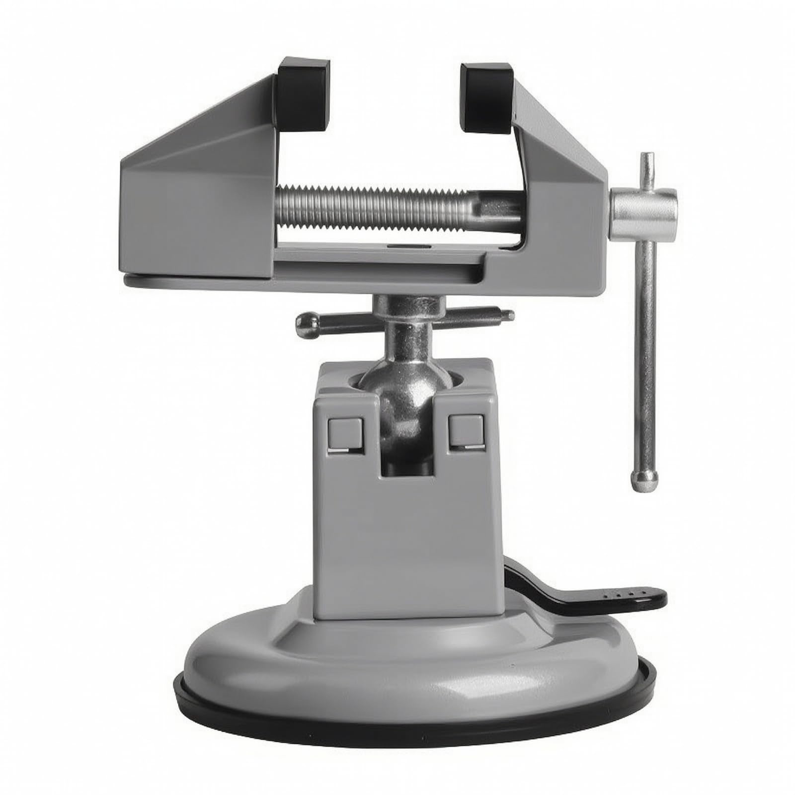 Morsa Girevole Antiscivolo | Piccola, Robusta, Morsa con Ventosa in Gomma, per Modellismo, Argento