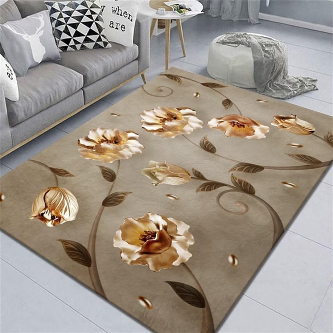 Tapis de fleurs fraîches pour salon et enfants : douceur lavable 200x300cm