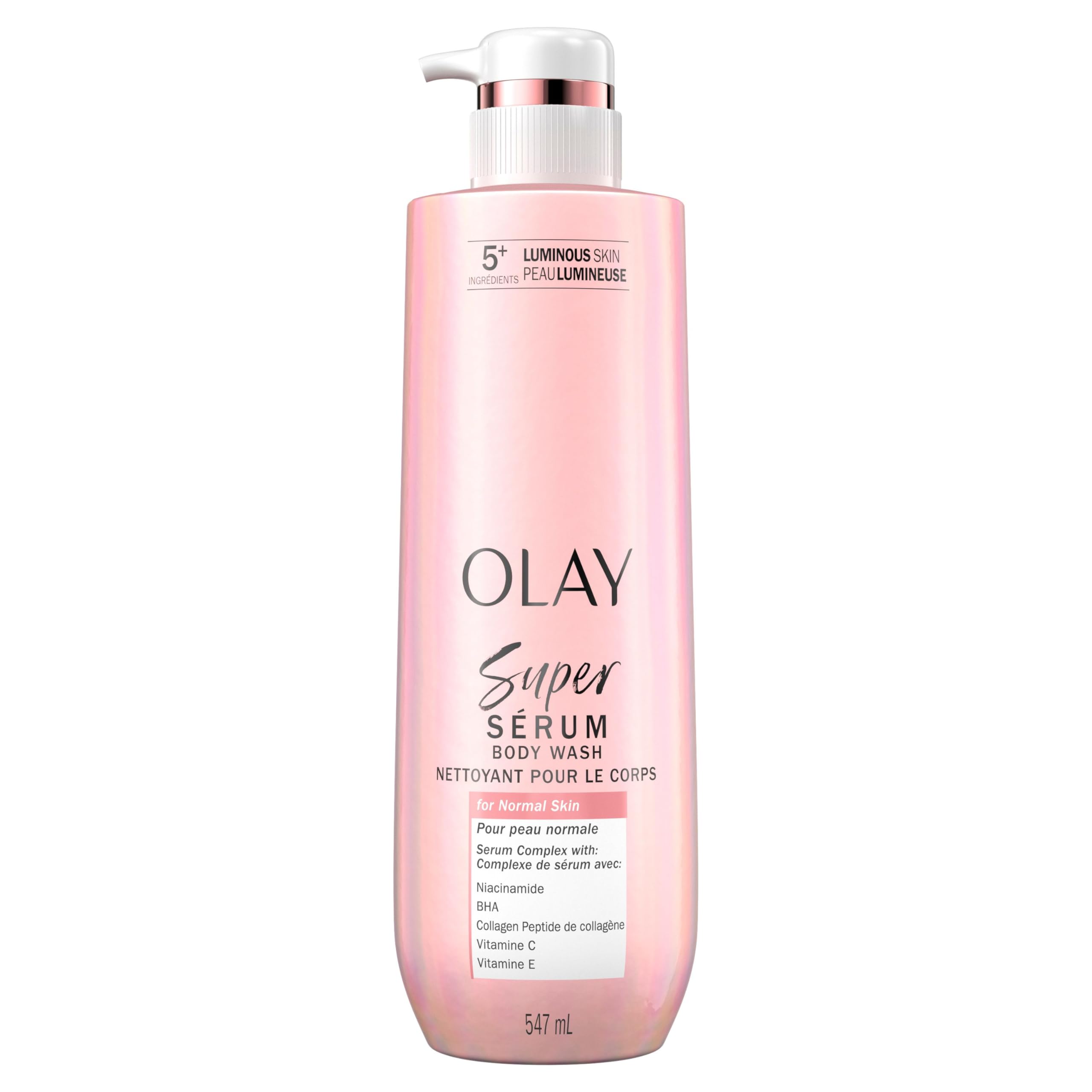 Olay Super Serum Body Wash for Normal Skin, Serum Complex for Luminous Skin, 547 mL