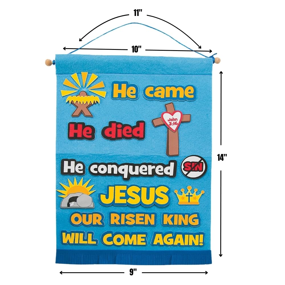 Fun Express Life of Christ Filzschild-Set – kreatives Bastelset für Kinder, religiöse pädagogische Aktivität für Sonntagsschule, Heimprojekte und Urlaubsspaß, perfekt für Familienbindung, spirituelles