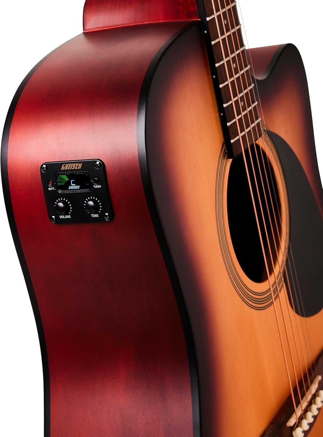 Gretsch Prelude™ D100CE Dreadnought Elettroacustico, Sunburst. Chitarra ideale per principianti