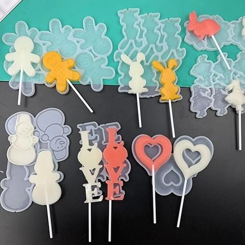 Molde De Silicona Para Chocolate StarRoundHeart Lollipop Silicone Mold Diy Chocolate Candy Cake Moulds For Birthday Cake Decor