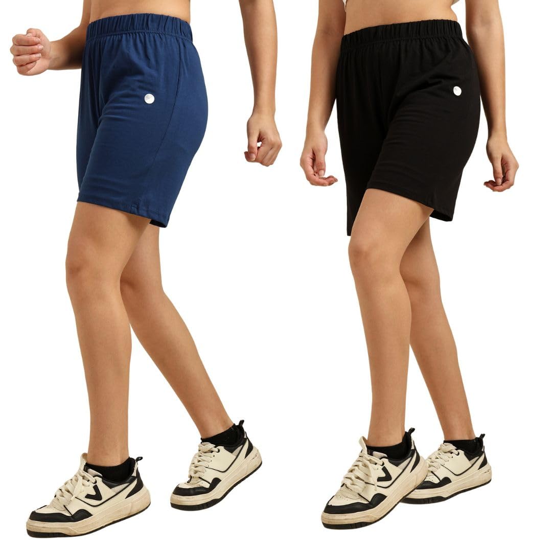 outflits Women’s Casual Shorts | Comfortable Cotton Blend Lounge & Workout Shorts with Elastic Waist-picture-50