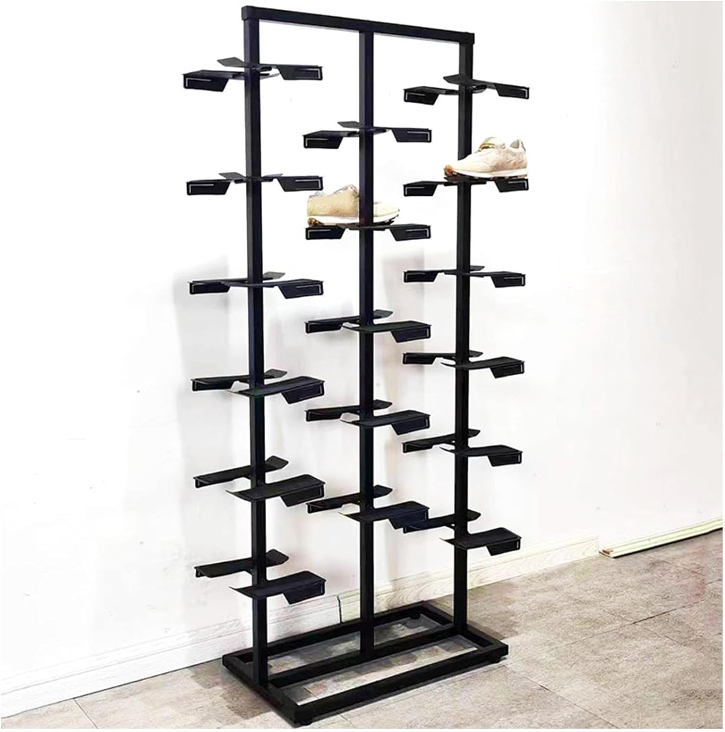 Espositore per scarpe, grande organizer autoportante, scaffale creativo per scarpe da ginnastica e scarpe da basket, attrezzatura per negozi di abbigliamento commerciale