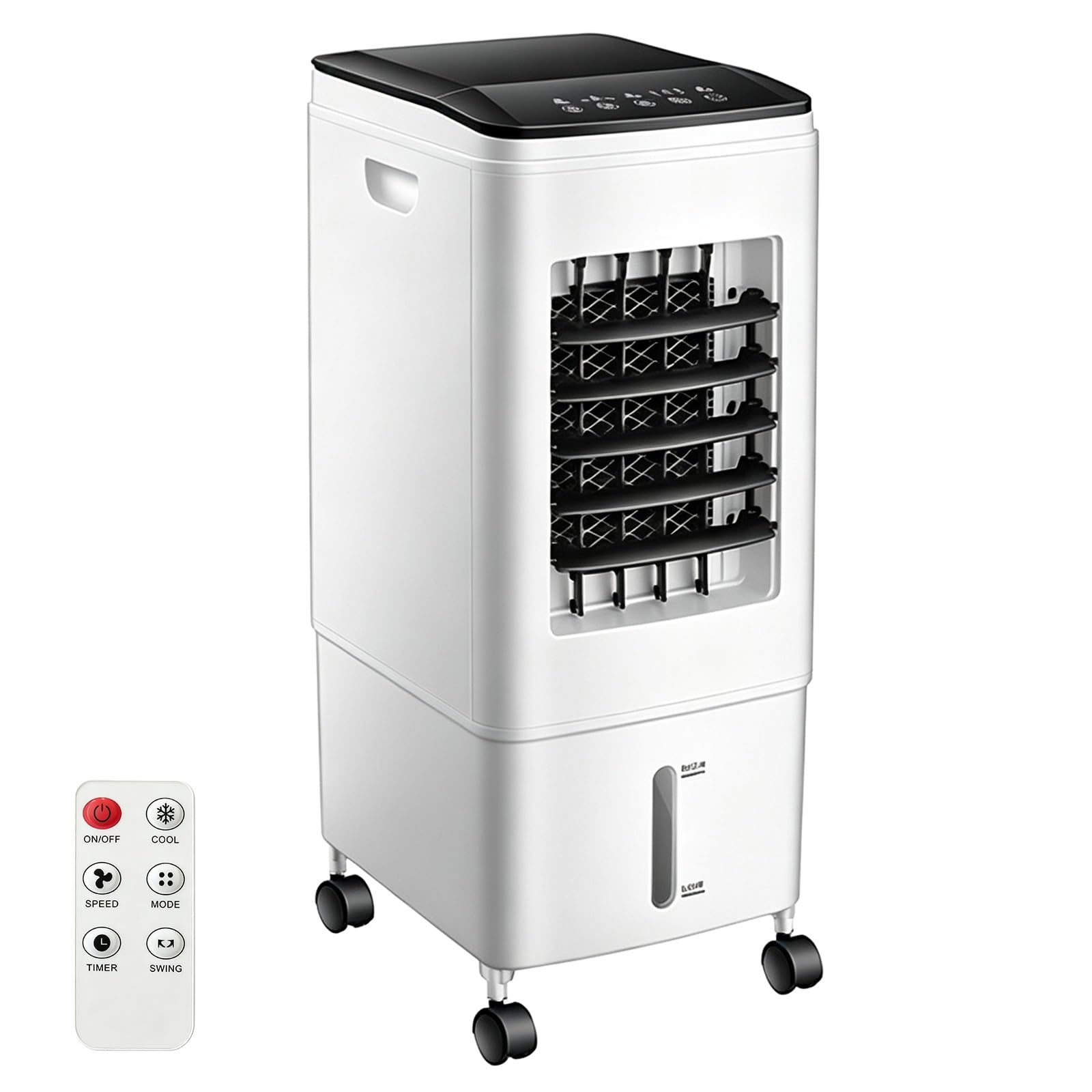 Jingshiqiaopl One Color 60W Portable Evaporative Air Cooler 1.5 Gal Top-Fill Water Tank 7H Timer