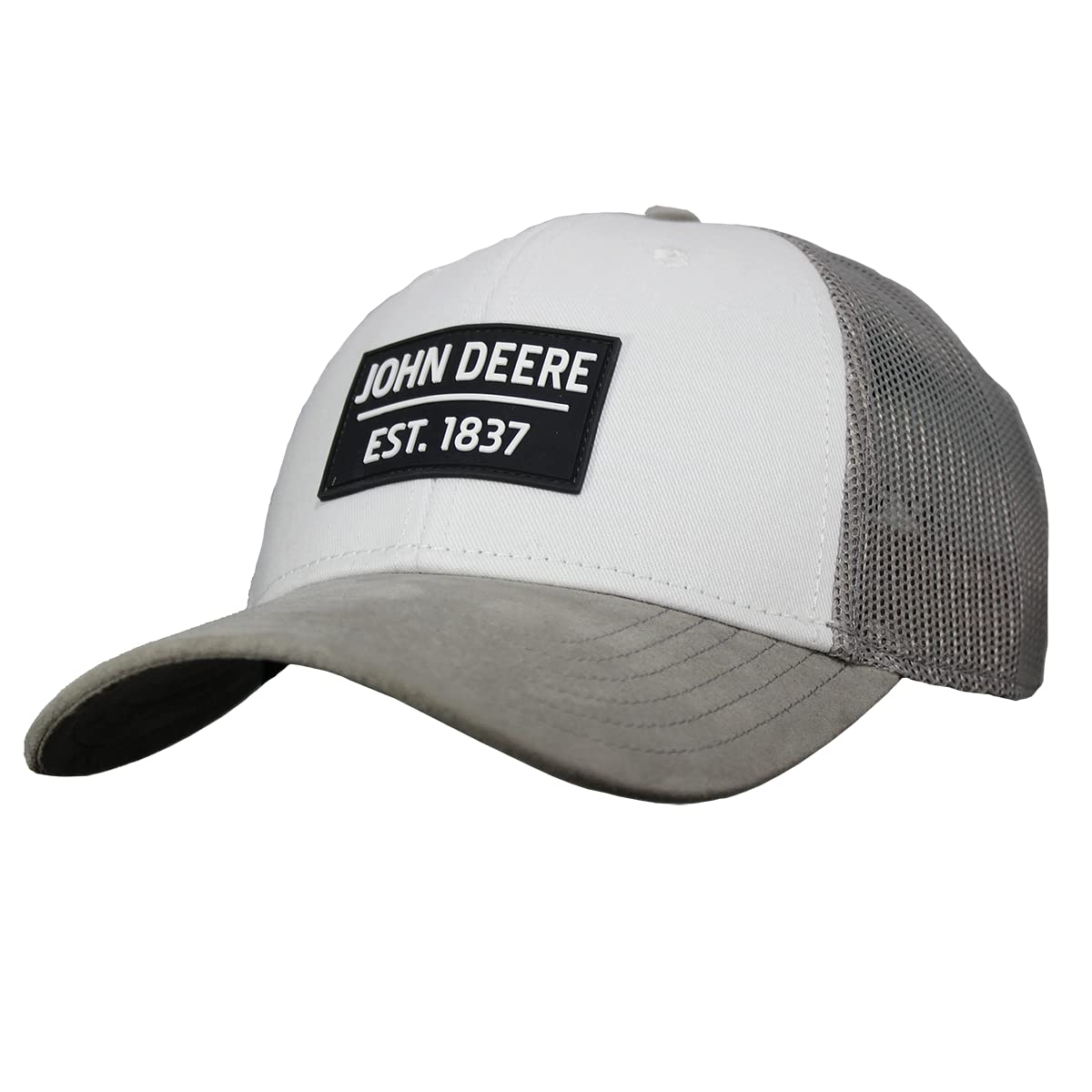 John Deere Men's Oxford Faux Suede Trucker Hat Mesh Baseball Cap-Os, Large