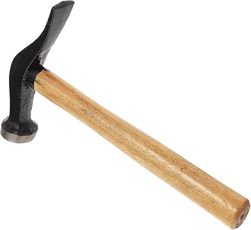 Martillo de reparación de zapatos, herramienta de artesanía de cuero con mango de madera, mazo de zapatero de bricolaje para zapatos de tachuela y