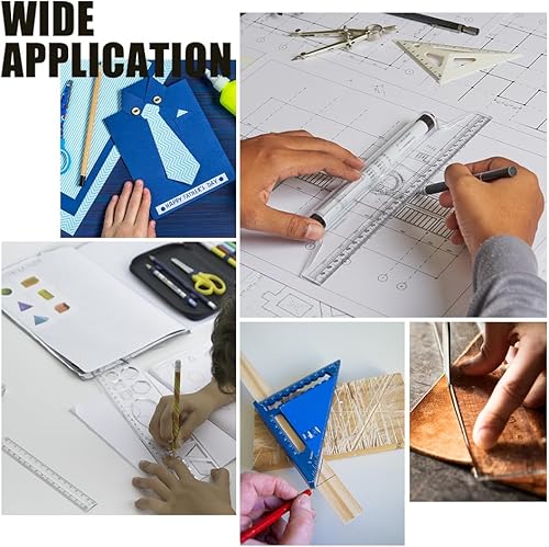 Miniatura 6 de PH PandaHall 2 plantillas de plantilla de enrutador, plantillas acrílicas, regla de escala de dibujo, herramienta de medición de geometría ovalada,