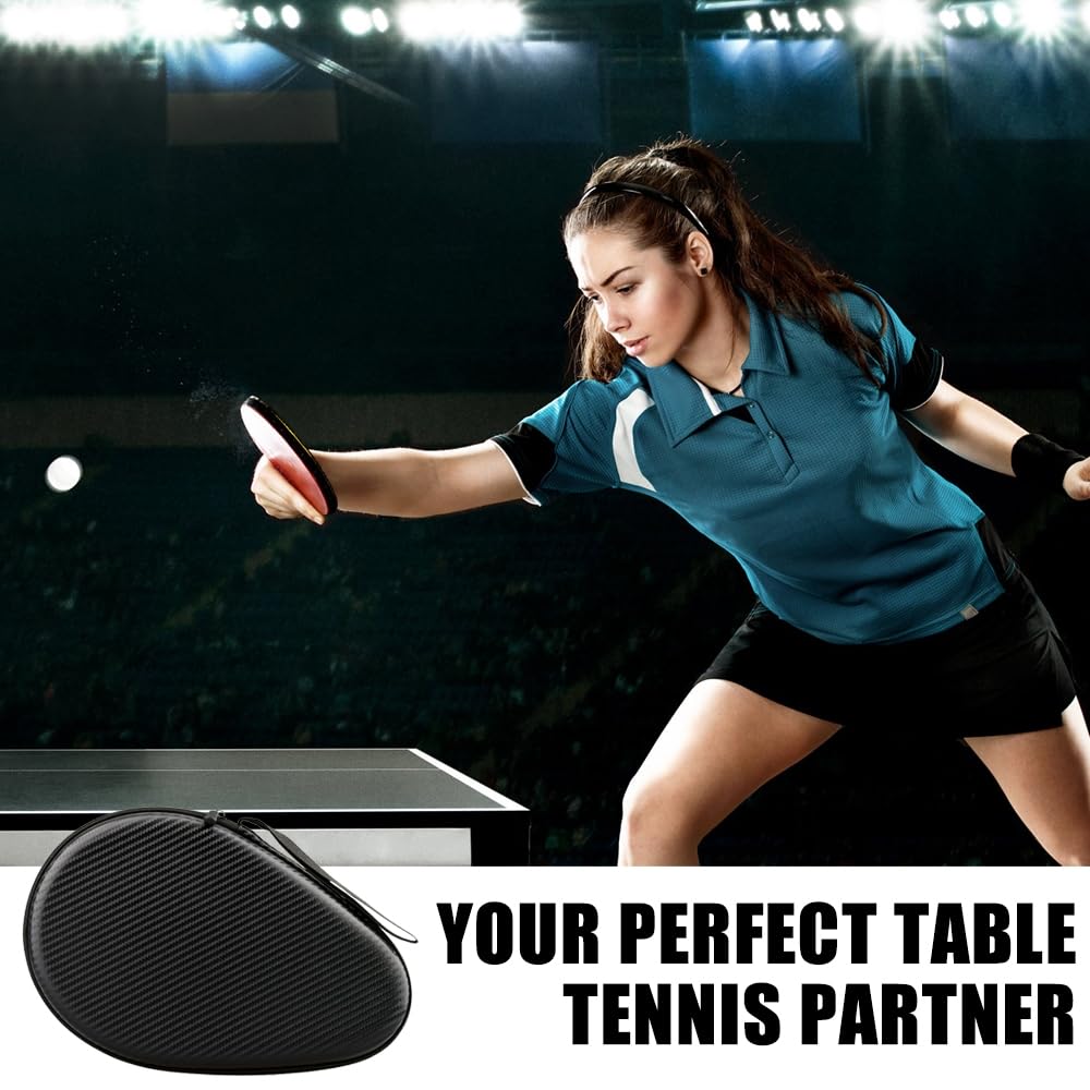 MiOYOOW Étui pour Raquette Tennis Table, Housse pour Raquette Ping-Pong à Coque Rigide étanche, avec Fermeture Éclair pour Raquettes de Ping-Pong