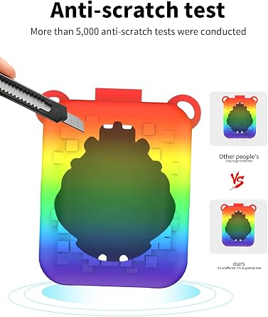 Silicone Case for Bitzee Interactive Toy Harry Potter - Soft Protective Cover with lanyard & Cleaning Pen,toergy Comfortable, Portable Anti-Scratch Skin for Pet Game Machine (Red mixed)
