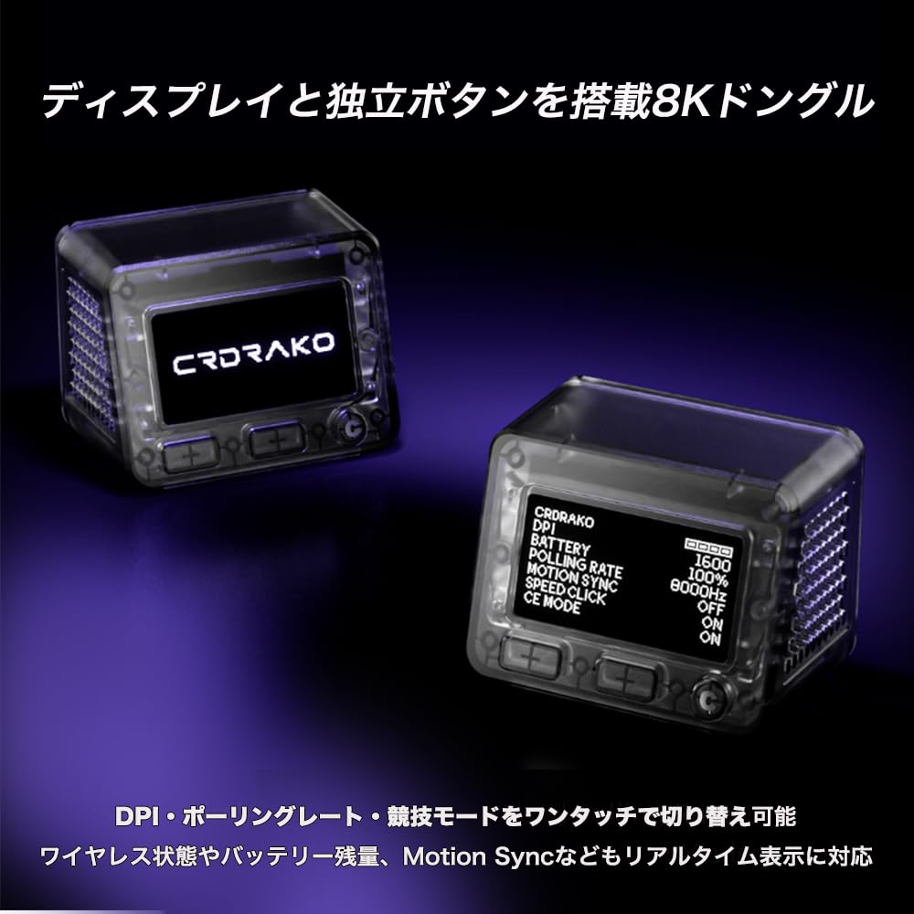 Amazon.co.jp: CRDRAKO KO-ONE PURPLE ゲーミングマウス 超軽量35g