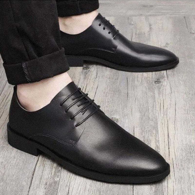 Formal Shoes Men Leather Dress Shoes Wedding Business Oxfords Breathable Working Lace Up Wedding Formal Shoes3