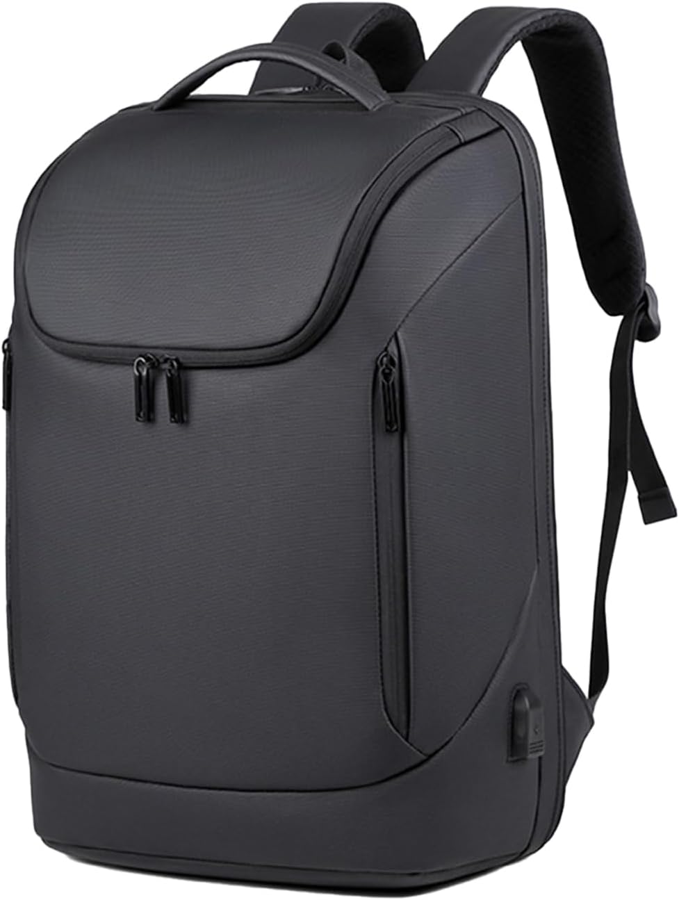 Matte Hard-Shell Laptop Backpack - 15.6 Inch Laptop Bag with USB Charging Port, Pressure-Resistant Digital Backpack for Business Commute, Office & Tech Travel (Black)