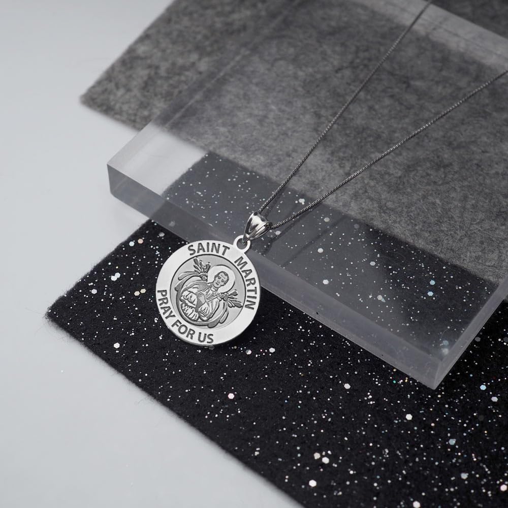 PicturesOnGold.com Saint Martin De Porres Religious Medal - 1 Inch X 1 Inch -Sterling Silver - Image 8