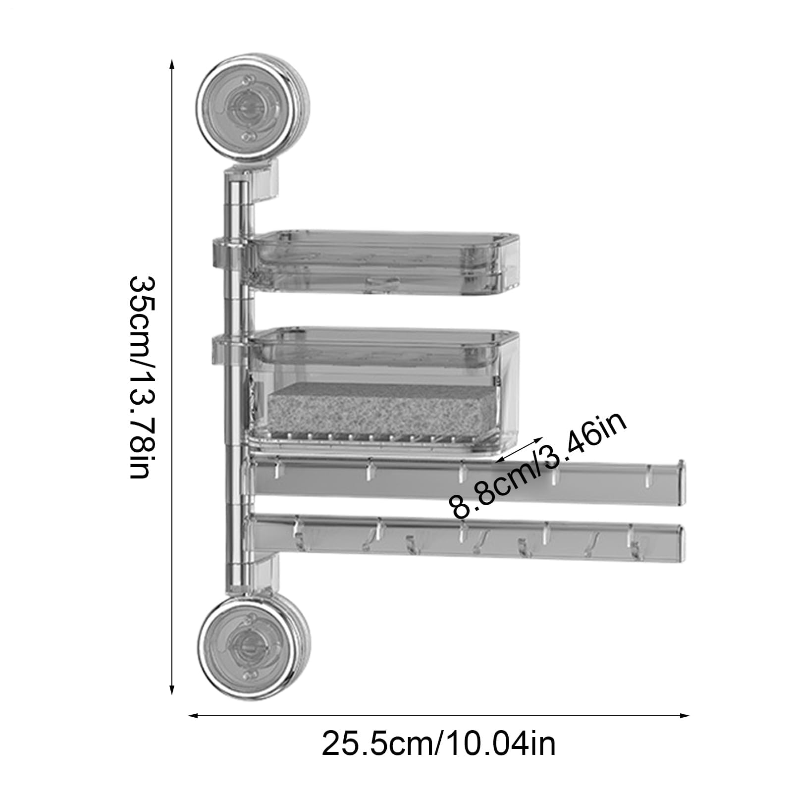 Toallero de Baño con VentosaSoporte para Toallas y Jabón Estante y Gancho Multifuncional para Dormitorio Cocina y PiscinaOrganizador Práctico y Estiloso