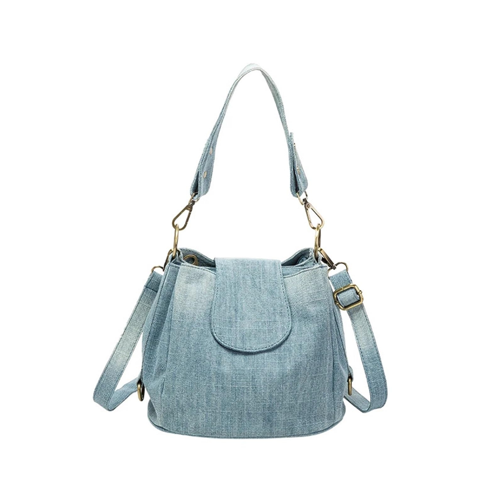 Borsa Jeans Donna Borsa a tracolla casual da donna in denim, borsa a secchiello, a viaggio blu