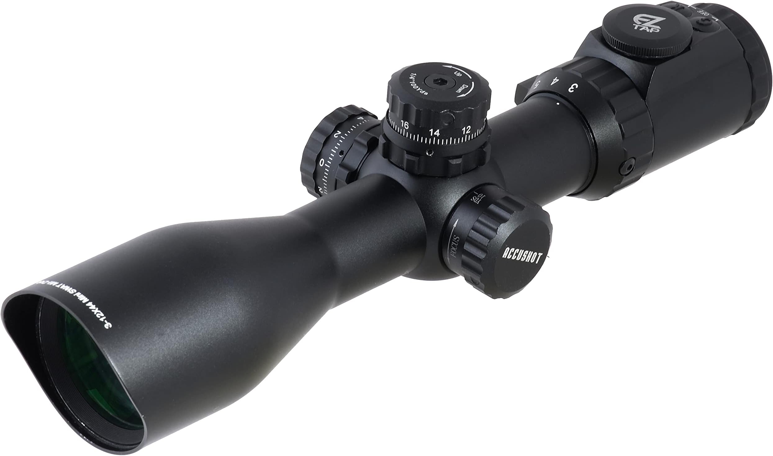 UTG 3-12X44 30mm Compact Scope, AO, 36-color Mil-dot, Rings , Black