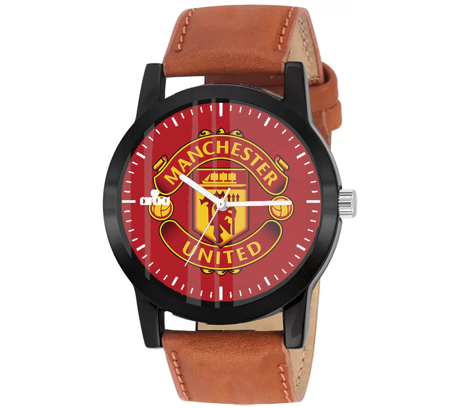 AROA Watch New Watch for Manchester United Flag Design Model : 396 Black Metal Type Analog Brown Strap Watch Red Dial for Men Stylish Watch for Boys (B0C3994TP4) Amazon Price History, Amazon Price Tracker