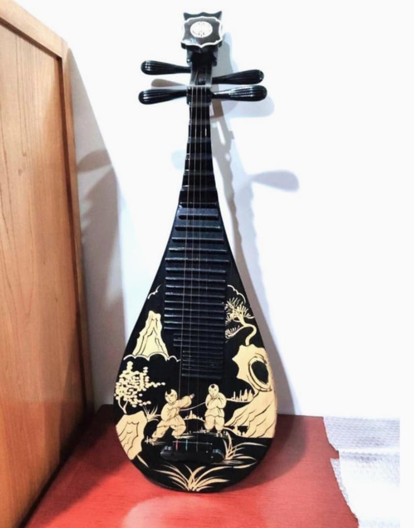 Amazon | 琵琶 Pipa ハンドメイド 絵画 手作り ブラック 遊びや家の