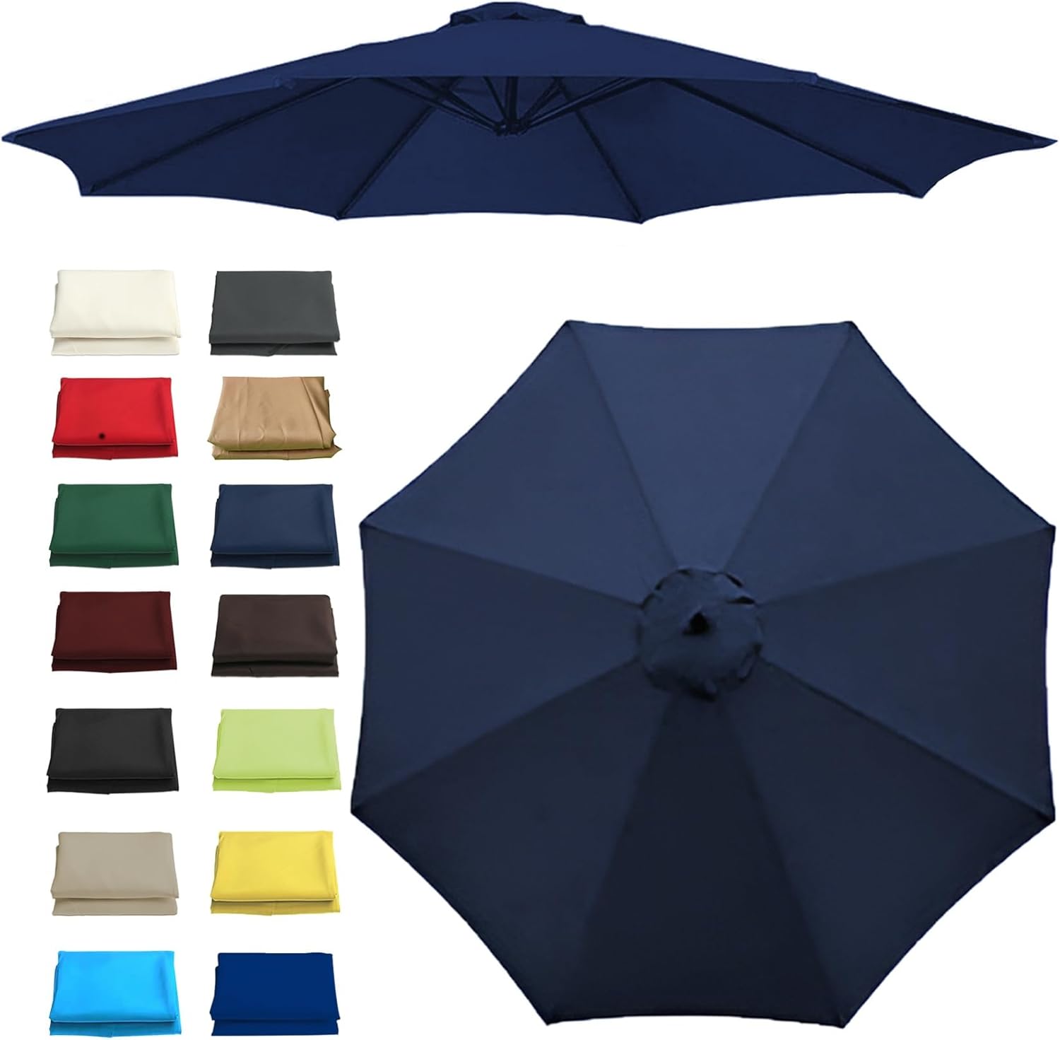 Patio Umbrella Replacement Canopy Square Cantilever Top Cover Outdoor,Patio Umbrella Replacement Canopy 8 Arms Sun Umbrella Cover Cantilever Parasol Top Royal Blue 3m